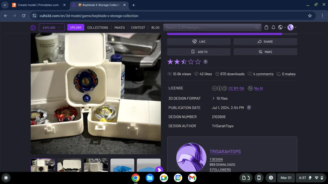 Hộp đựng Beyblade X (Deck Box) - Bảo vệ bộ sưu tập con quay 3 ngăn - Image 1