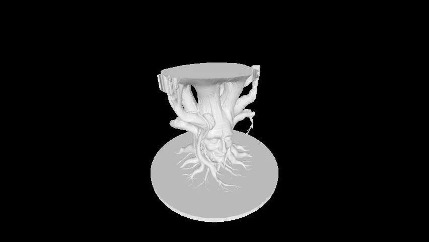 Mô hình bàn gỗ mặt người kỳ bí (Mystery Wood Face Table) in 3D - Image 1