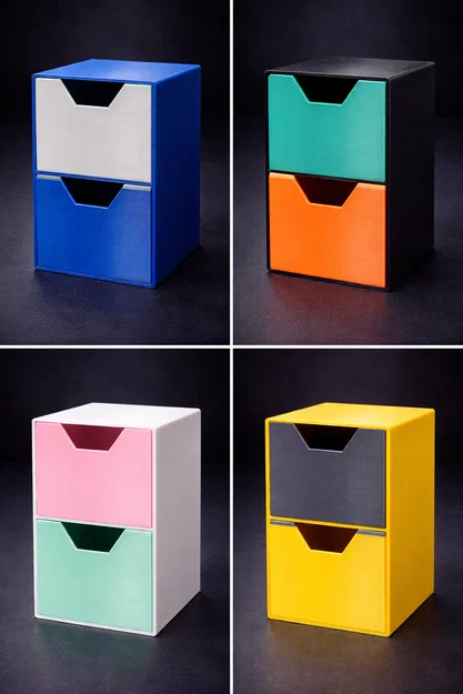 Mô hình hộp lưu trữ 2 ngăn tiện lợi - Thiết kế 140x125x210mm - Image 1