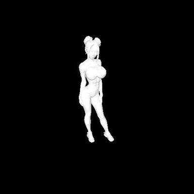 Mô hình 3D cô gái cá tính (Busty Girl) sắc nét và chi tiết