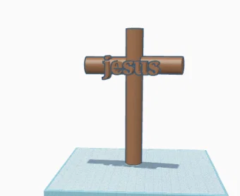 Mô hình thánh giá 3D với chữ Jesus tinh tế - Image 1