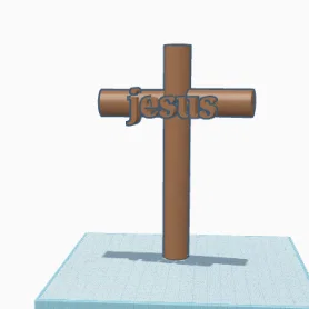 Mô hình thánh giá 3D với chữ Jesus tinh tế