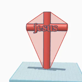 Mô hình thánh giá 3D với chữ Jesus tinh tế