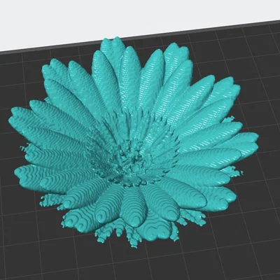 Mô hình 3D bông hoa có bề mặt vân nổi độc đáo để trang trí