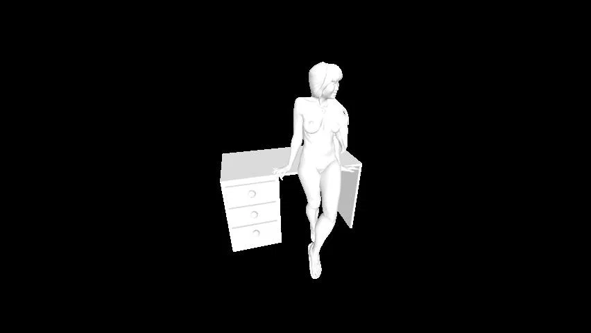 Mô hình 3D người phụ nữ tựa bàn làm việc - File STL chất lượng - Image 1