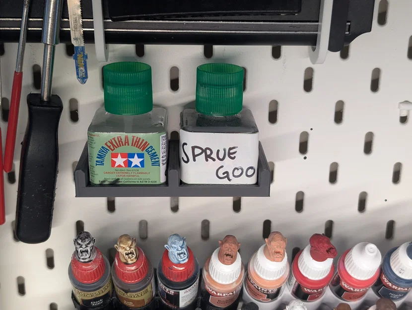 Giá treo đôi cho keo Tamiya trên bảng IKEA SKÅDIS (Tiện ích mô hình) - Image 1