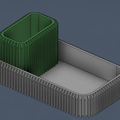 Bộ Khay Để Bàn Ribbed Hiện Đại / Ống Đựng Bút & Khay Đựng Đồ Đa Năng