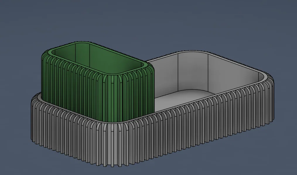 Bộ Khay Để Bàn Ribbed Hiện Đại / Ống Đựng Bút & Khay Đựng Đồ Đa Năng - Image 2