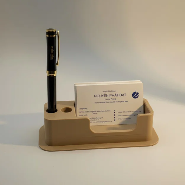 Khay đựng danh thiếp và ống cắm bút để bàn 3D (Desk Organizer) - Image 1