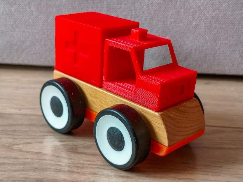 Mô hình phụ kiện xe cấp cứu in 3D cho xe gỗ Ikea Lillabo - Image 1