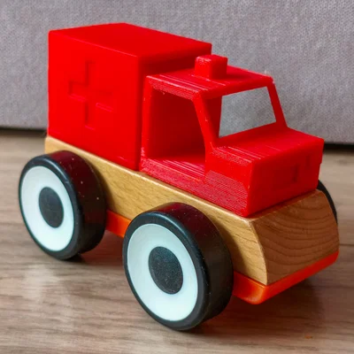Mô hình phụ kiện xe cấp cứu in 3D cho xe gỗ Ikea Lillabo