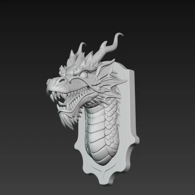 Mô hình đầu rồng trang trí treo tường cực chất bằng in 3D