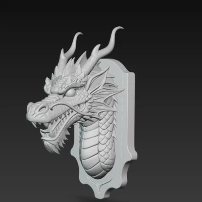 Mô hình đầu rồng trang trí treo tường cực chất bằng in 3D