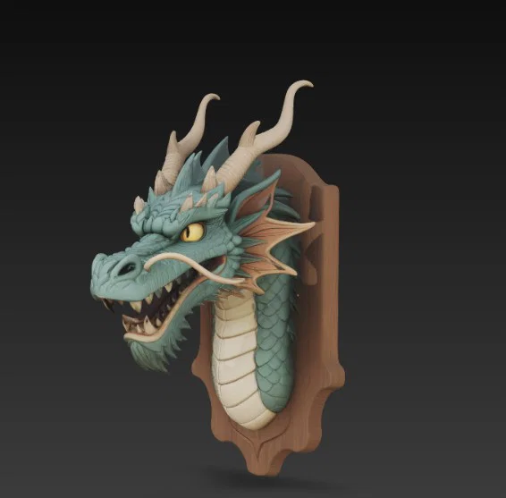 Mô hình đầu rồng trang trí treo tường cực chất bằng in 3D - Image 5