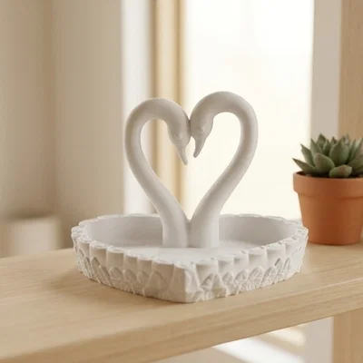 Khay Đựng Trang Sức Hình Thiên Nga Trái Tim