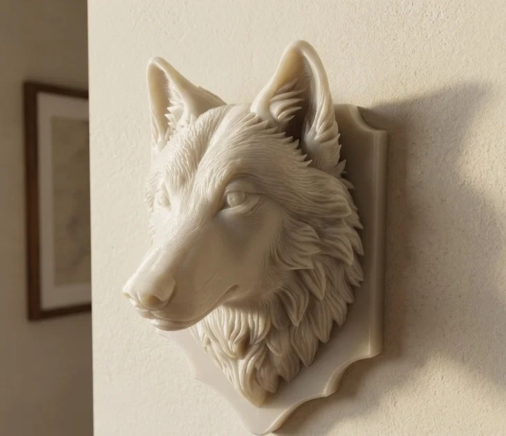 Mô hình trang trí đầu sói (Wolf head wall trophy) in 3D ấn tượng - Image 1