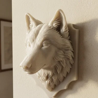 Mô hình trang trí đầu sói (Wolf head wall trophy) in 3D ấn tượng