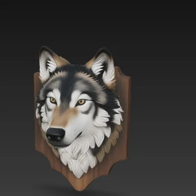 Mô hình trang trí đầu sói (Wolf head wall trophy) in 3D ấn tượng