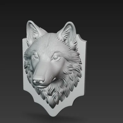 Mô hình trang trí đầu sói (Wolf head wall trophy) in 3D ấn tượng