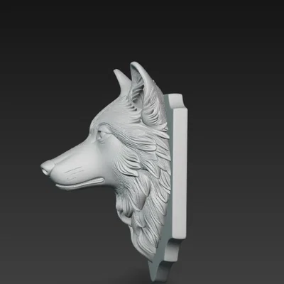 Mô hình trang trí đầu sói (Wolf head wall trophy) in 3D ấn tượng