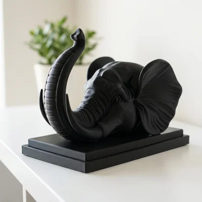 Tượng Bán Thân Voi Với Chiếc Vòi Hướng Lên