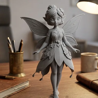 Mô hình nàng tiên mùa xuân với váy hoa tuyệt đẹp cho in 3D