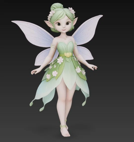 Mô hình nàng tiên mùa xuân với váy hoa tuyệt đẹp cho in 3D - Image 4