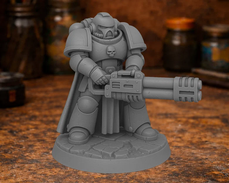 Mô hình Space Marine với Minigun in 3D cực chất cho Warhammer 40K - Image 1