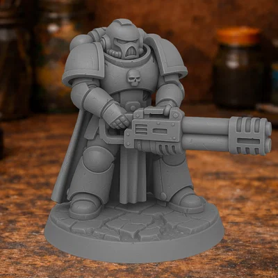 Mô hình Space Marine với Minigun in 3D cực chất cho Warhammer 40K
