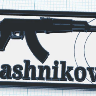 Mẫu móc khóa in 3D hình súng AK-47 Kalashnikov cá tính