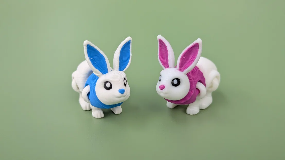 Cặp Đôi Thỏ Phục Sinh - Mô Hình Khớp Nối | In Không Cần Support - Image 1