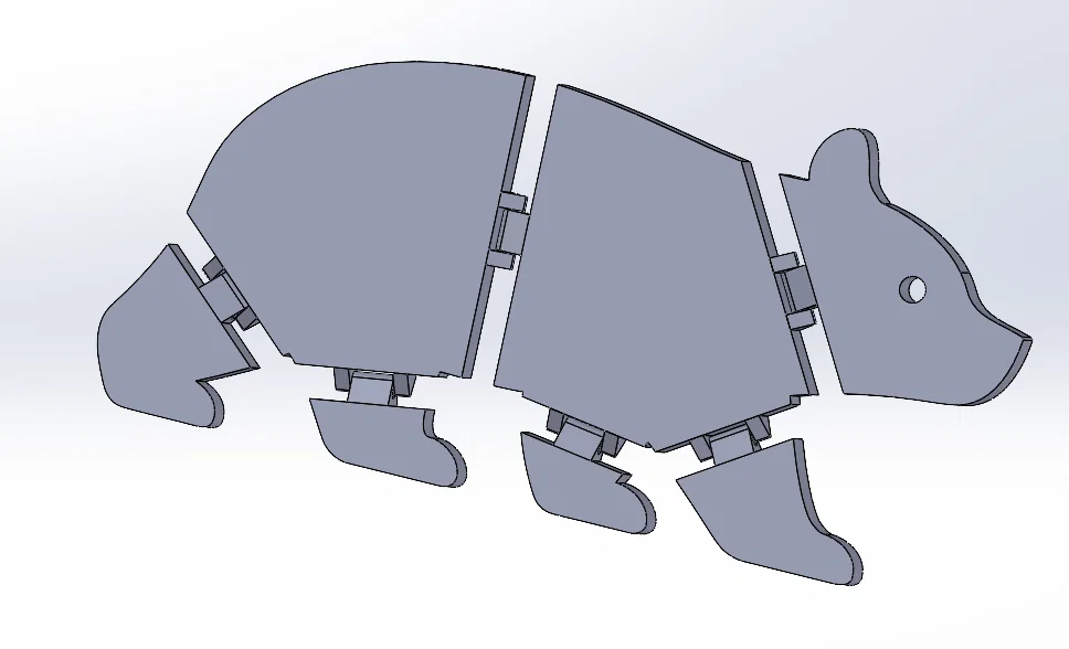 Mô hình gấu và cá sấu khớp nối linh hoạt (Articulated 2D) - Image 2