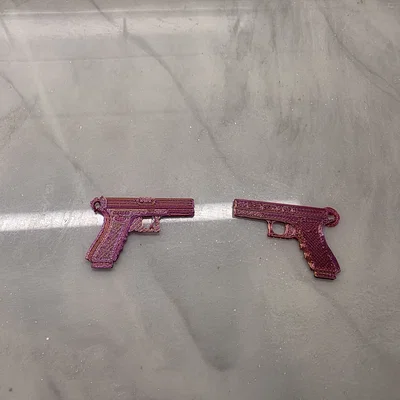 Móc khóa hình súng lục (Pistol Keychain) độc đáo cho người yêu 3D