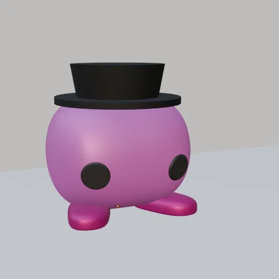 Mô hình Kirby đội mũ - File in 3D dễ thương cho mọi bàn làm việc