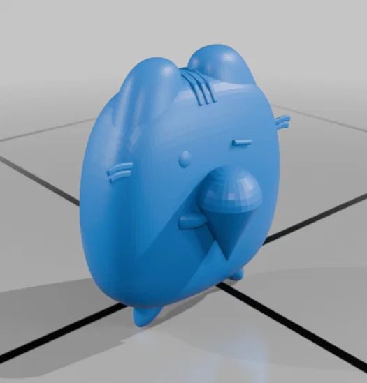 Mô hình 3D mèo Pusheen ăn kem xinh xắn - Image 1