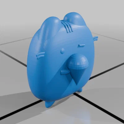 Mô hình 3D mèo Pusheen ăn kem xinh xắn