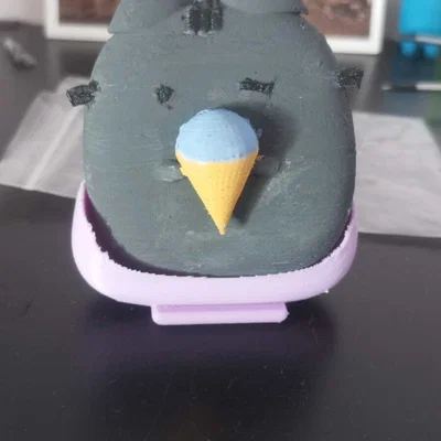 Mô hình 3D mèo Pusheen ăn kem xinh xắn