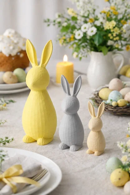 Thỏ Tối Giản – Đồ Trang Trí Hiện Đại (Dễ in, Không cần Support) - Image 1