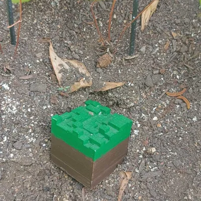 Mô hình khối đất Minecraft (Minecraft ground cube) - Trang trí bàn làm việc
