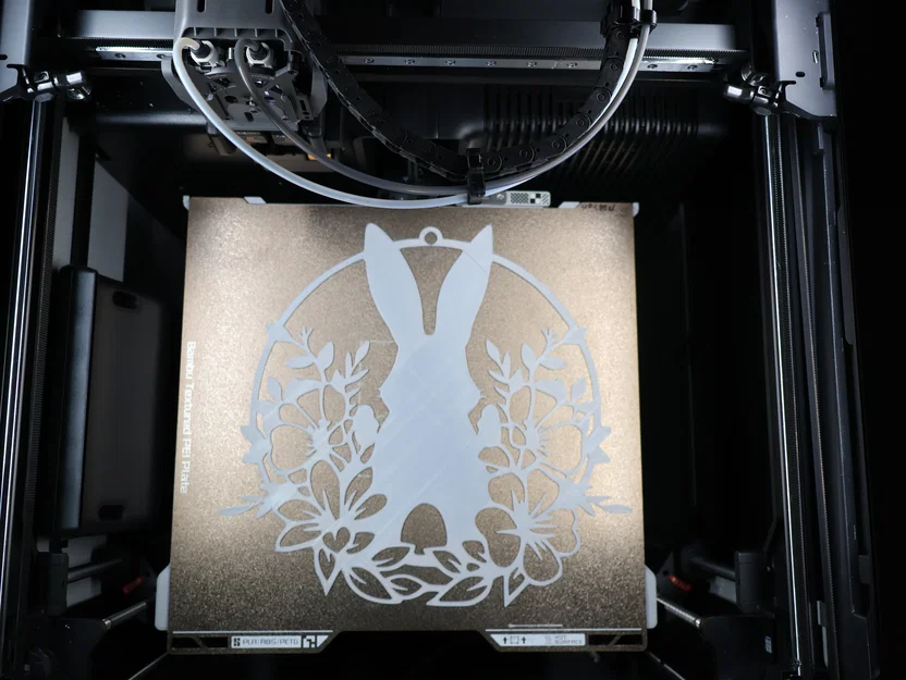 Tranh treo tường, trang trí cửa sổ hình chú thỏ Phục Sinh và hoa - Image 6