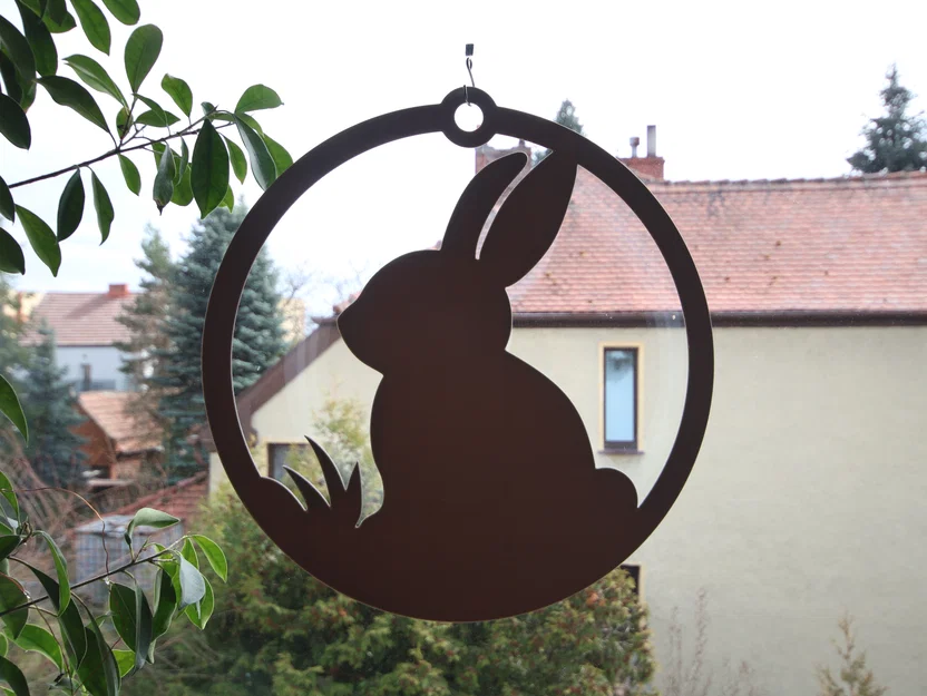 Tranh treo tường, trang trí cửa sổ hình chú thỏ Phục sinh - Image 2