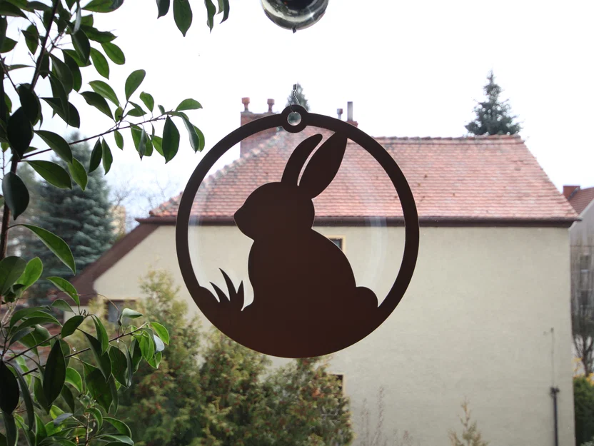 Tranh treo tường, trang trí cửa sổ hình chú thỏ Phục sinh - Image 3