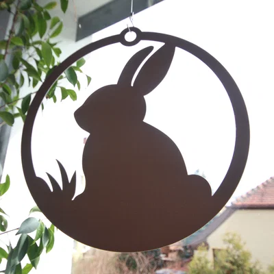 Tranh treo tường, trang trí cửa sổ hình chú thỏ Phục sinh