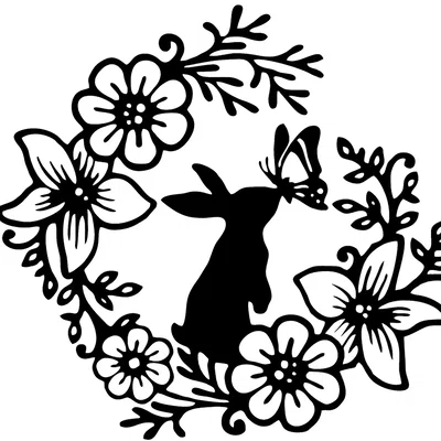 Tranh treo tường 3D hình chú thỏ Phục sinh hoa bướm siêu xinh