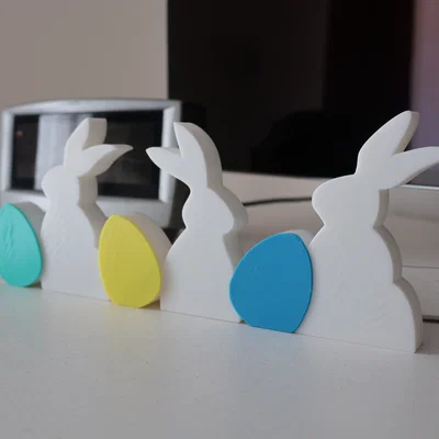 Tranh treo tường 2D chú thỏ và trứng Phục Sinh (Không cần AMS)