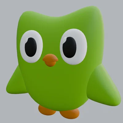 Mô hình 3D chú cú Duo Duolingo trang trí bàn học đáng yêu