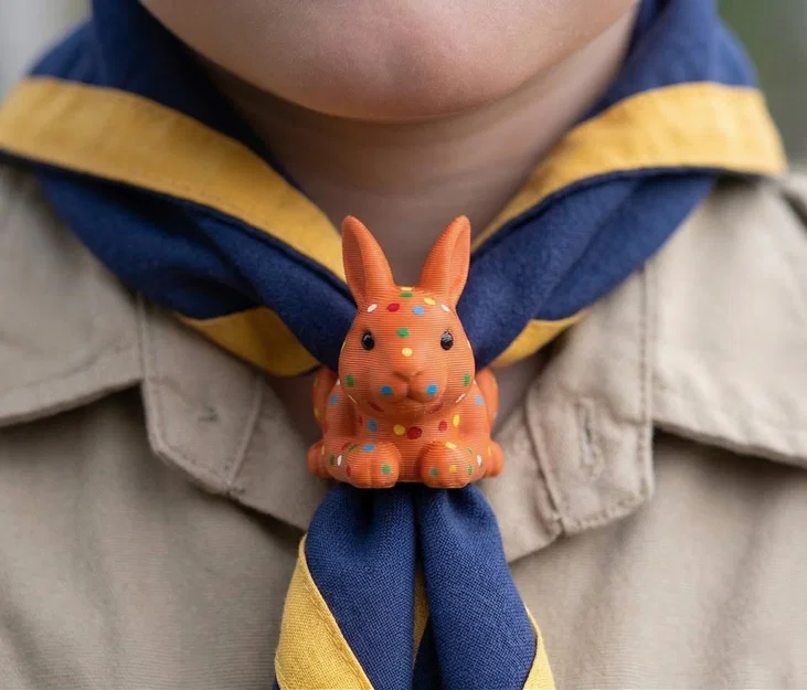 Mẫu vòng thắt khăn quàng hướng đạo sinh hình thỏ Phục sinh in 3D - Image 1