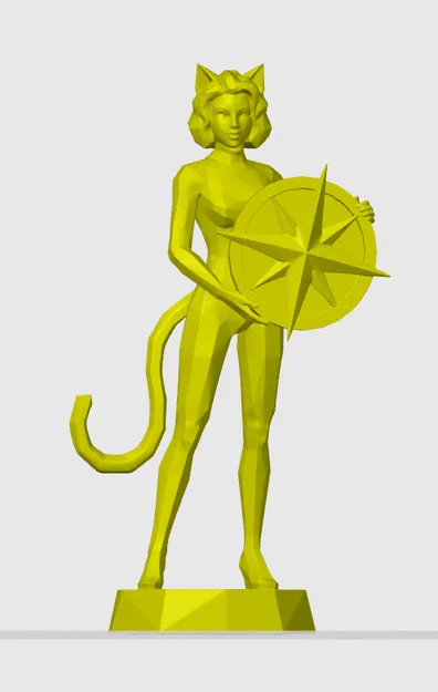 Mô hình Low-poly catgirl 2 cầm la bàn - Image 1