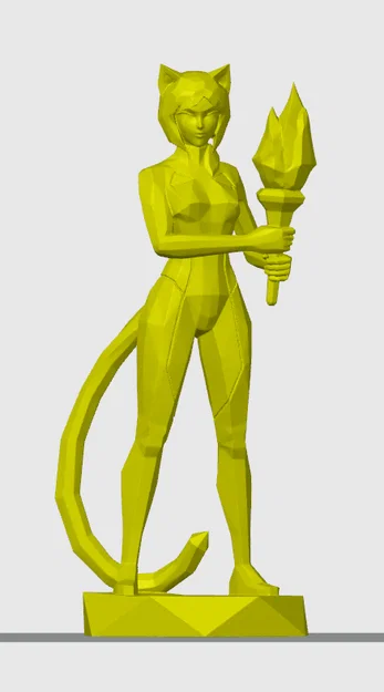 Mô hình cô nàng mèo Low-poly 1 - Image 1