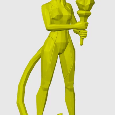 Mô hình cô nàng mèo Low-poly 1